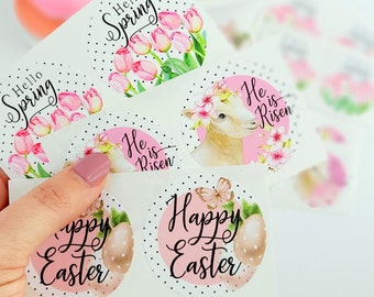 hello spring - 2 inch circle stickers - SET OF 20