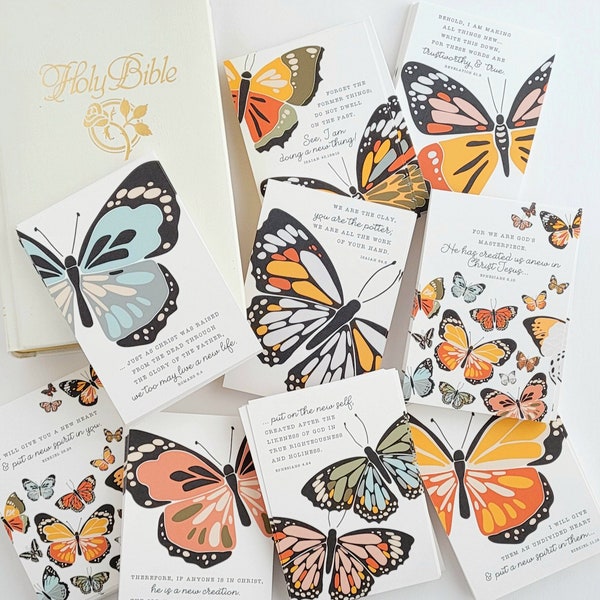 new creation - note & scripture cards - SET OF NINE