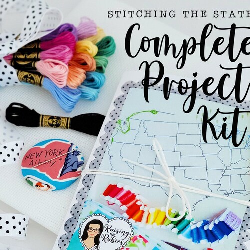 Stitching the States Us Map Embroidery or Cross Stitch Etsy