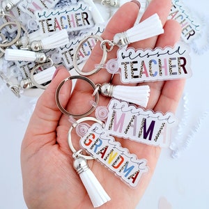 blessed mama / grandma / teacher - keyring planner purse charm