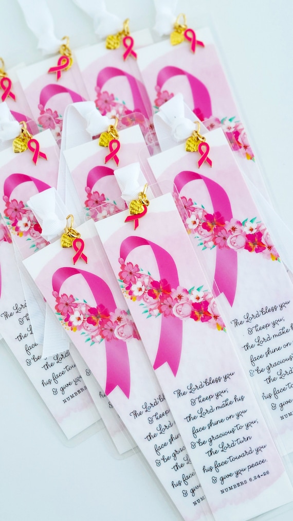 Breast Cancer Awareness Bookmarks With Pink Ribbon