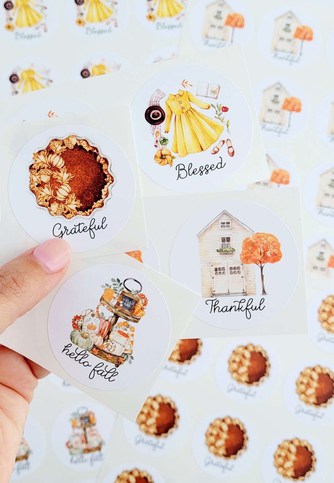 Simple Autumn - 2 Inch Circle Stickers - SET OF 20 - Etsy