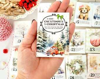a mini countdown to Christmas - advent cards note and scripture cards - SET OF 26