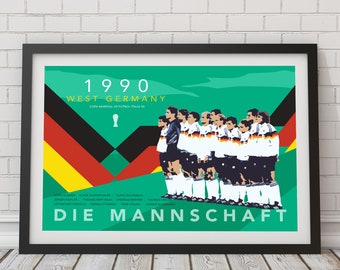 Germany - Soccer prints - Italia 90 - Football - World Cup - Football Poster - fathers day gift