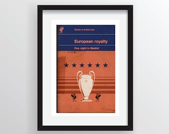 Liverpool FC Poster - LFC print - Football art - Liverpool poster -  Madrid - European cup - YNWA - fathers day gift - Birthday gift