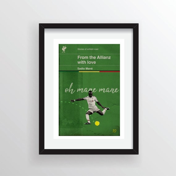 Liverpool FC Poster - LFC print - Football art - Liverpool poster - Sadio Mane - YNWA - fathers day gift - birthday gift