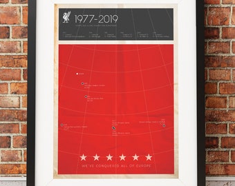 Liverpool FC Poster - LFC print - Football art - Liverpool poster - YNWA - fathers day gift - European Cup