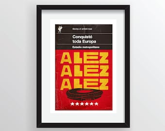 Liverpool FC-affisch - LFC-tryck - Fotbollskonst - Liverpool-affisch - fars dag-present - födelsedagspresent - Alez Alez Alez - Europacup