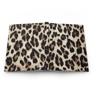 Leopard Print Hardcover Journal, Lined Notebook | Matte Animal Pattern