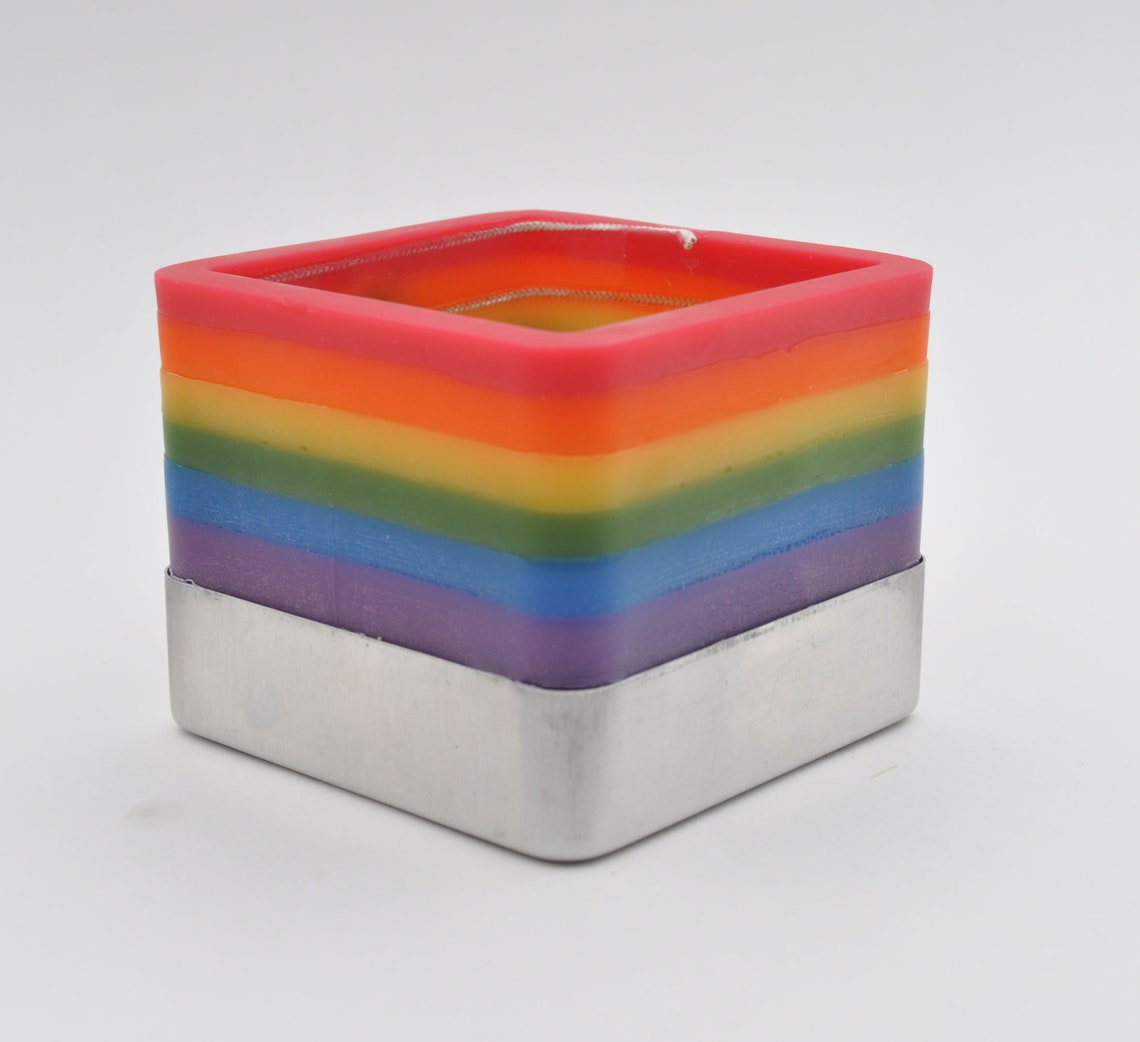 Rainbow Candle by Spiral Melt Candles Etsy