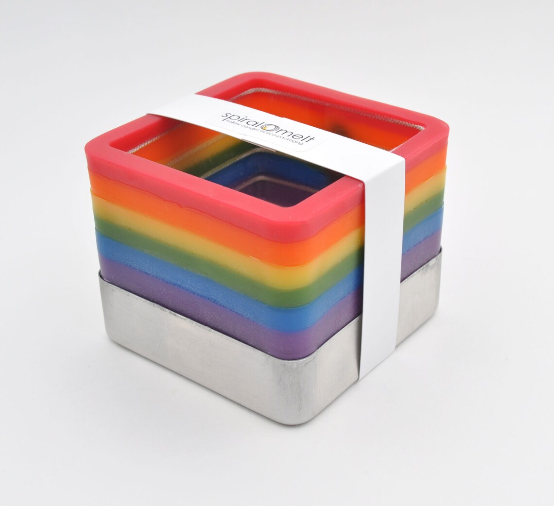 Rainbow Candle by Spiral Melt Candles Etsy