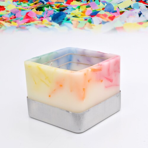 Rainbow Candle by Spiral Melt Candles Etsy
