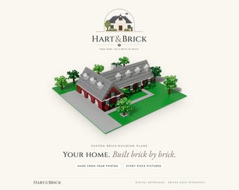 Custom Brick Building Digital Package - 3D Step-by-Step Instructions Including 360 Rotation, Architectural Summary, Parts List & Order Link