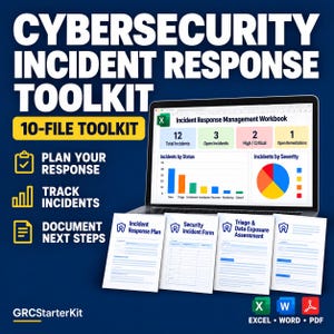 Toolkit voor respons op cyberbeveiligingsincidenten | Beveiligingsplan, checklist, Excel-tracker en GRC-sjablonen
