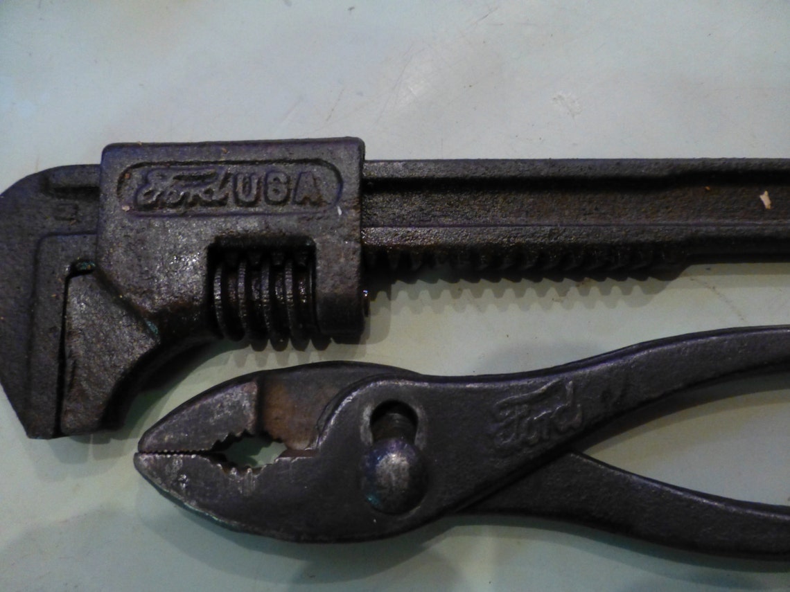 Vintage Ford Adjustable Wrench and Ford Pliers Antique Tools Etsy