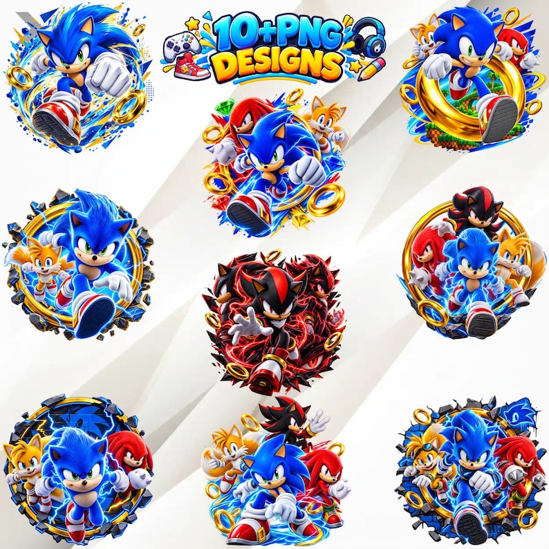 Sonic File Icon Sonic the Hedgehog Svg Png Bundle, Sonic Clipart, Sonic Characters Svg ...