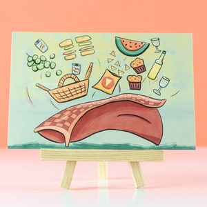 Food Wall Art, kitchen artwork, food art print, picnic art print, picnic decoration, patio decor, summer decor, summer wall art