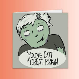 Tarjeta de cumpleaños zombie, tarjeta de graduación, estudiante de medicina de enfermería regalo universitario, orgulloso de ti, espeluznante lindas tarjetas de juego de palabras, aliento, fanáticos del terror