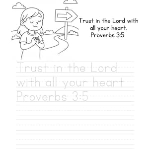 Christian Elementary Scripture Copywork Bible Verse Handwriting Practice Packet