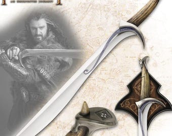 Spada fantasy Orcrist realizzata a mano / Acciaio inossidabile, 101 cm, da collezione (supporto per montaggio a parete disponibile)
