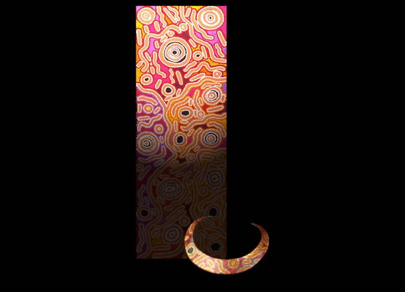 Aboriginal Rectangle Cufflinks Water Dreaming Ngapa Jukurrpa