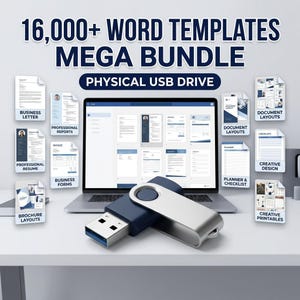 Microsoft Word Templates Bundle on USB | Editable Documents, Business Templates & Design Assets Mega Pack