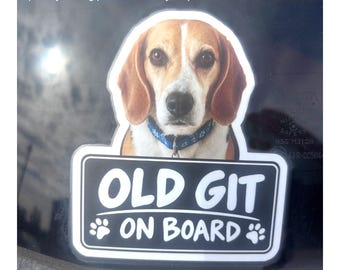 Custom Dog Photo Car Decal | Personalised Pet Sticker (Choose Phrase)