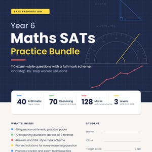 Übungspaket für die Mathematik-SATs der 6. Klasse, 110 Aufgaben, Bewertungsschema (PDF)