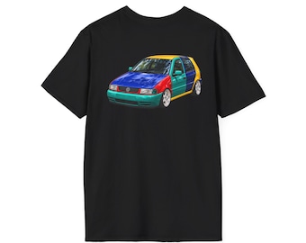 Colorblocked VW Golf Illustration T-Shirt | Car Graphic Tee