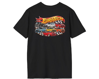 EuroTech Classic Cars T-Shirt | Vintage European Car Illustration