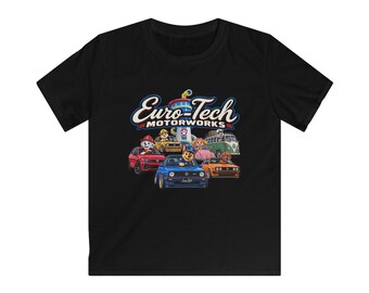 Euro-Tech Motorworks Kids Tee | Cartoon European Cars Racing