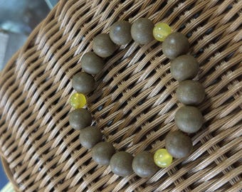 Patchouli Incense Bead Bracelet, Olive Herbal Beads, Earth Element