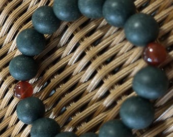 Frankincense Rose Incense Bead Bracelet, Green Herbal Beads, Wood Element