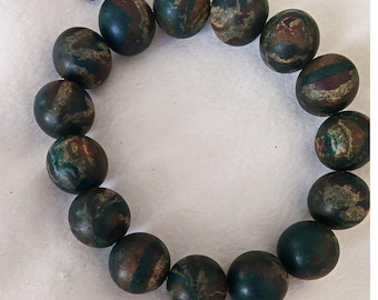 Handmade Chrysanthemum Incense Bracelet, Marbled Herbal Beads, Gift Box