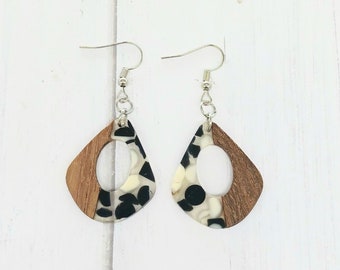 Shabby Chic Resin Wood Earring Jewelry for Women