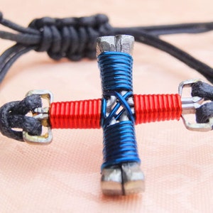 Customized Adjustable Cross Bracelet Gift Idea for Men image 1