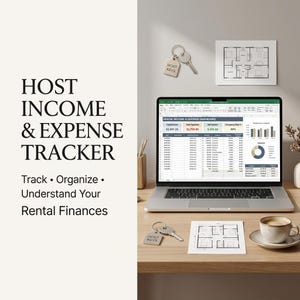 Registro de ingresos y gastos del anfitrión / Hoja de cálculo para alquileres vacacionales / Plantilla de contabilidad