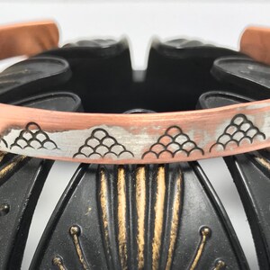 MERMAID SCALES, copper or brass hand stamped metal cuff bracelet, copper or brass jewelry