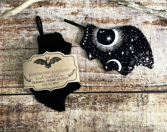 Washable cleaning pads bat Occult Stars make-up removal pads set of 2 bat wings