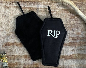 Waschbare Reinigungspads RIP Sarg Abschminkpads  2er-Set Coffin