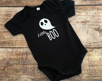 Baby bodysuit Little Boo black short-sleeved bodysuit Halloween ghost