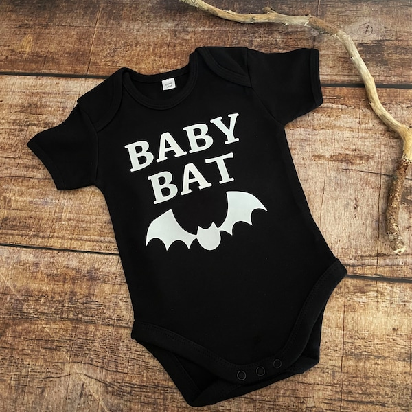 Kurzarmbody Baby Bat Body schwarz Halloween Fledermaus