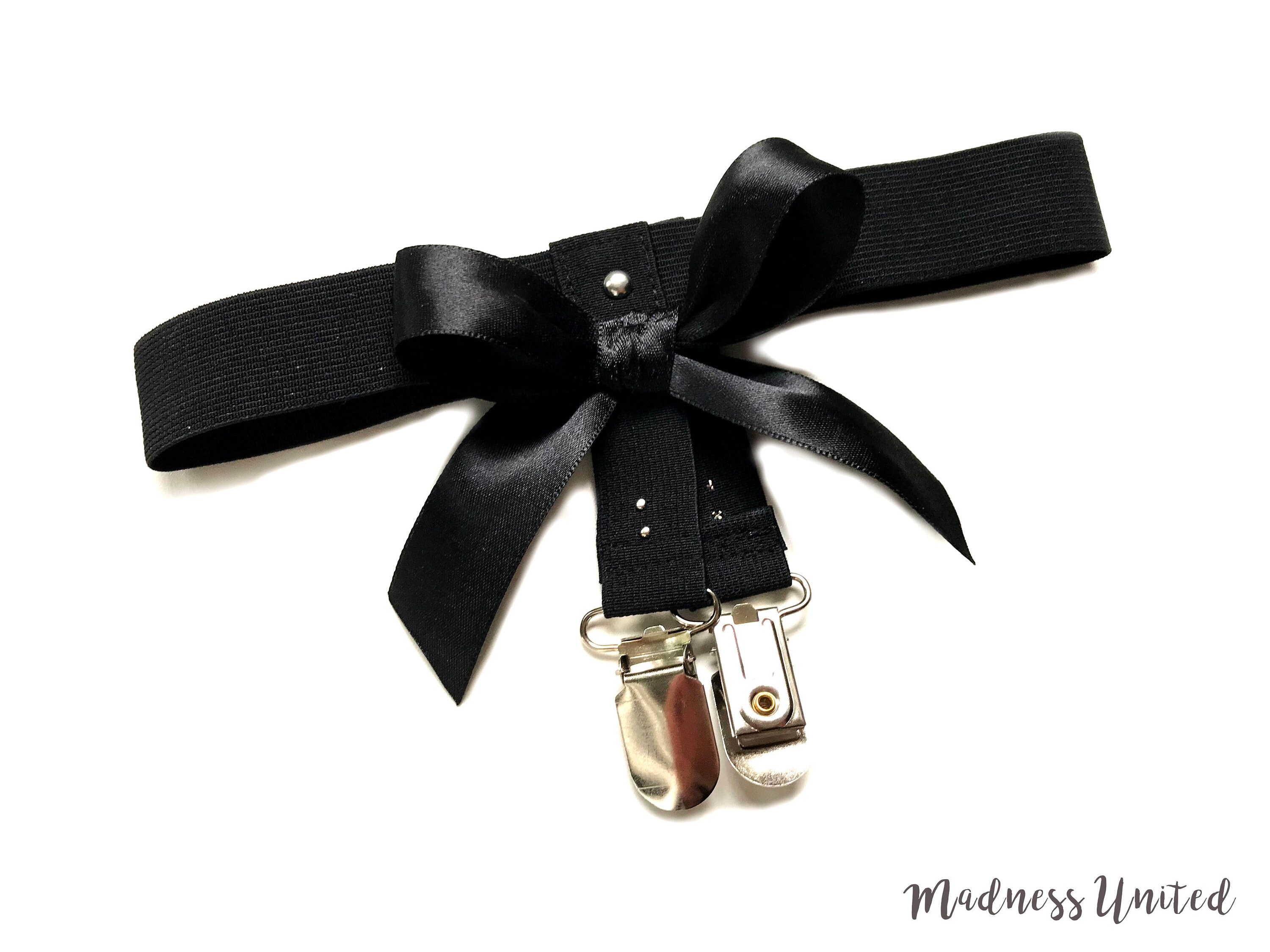 Thigh garter harness black bow Etsy
