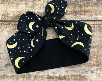 Hairband rockabilly Tossed Moon moon and stars gothic