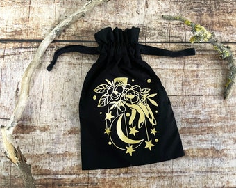 Jewelery pouch pouch for tarot cards black Moon Magick