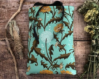 Book Cover Cottagecore Dandelion Book Bag Herb Witch