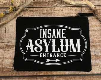 Cosmetic bag Insane Asylum make-up bag black gothic