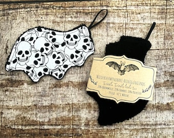 Washable cleaning pads bat skulls make-up removal pads set of 2 bat wings