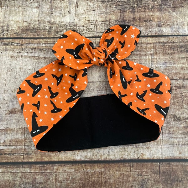 Rockabilly Haarband Halloween Hexenhut orange