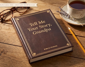 Grandpa Memory Journal, Printable Life Story Book, 250 Questions (Digital Download)
